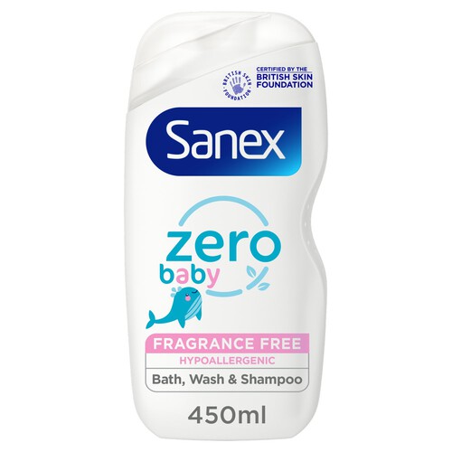 Sanex Zero % Baby Sensitive Skin Bath Foam & Shampoo