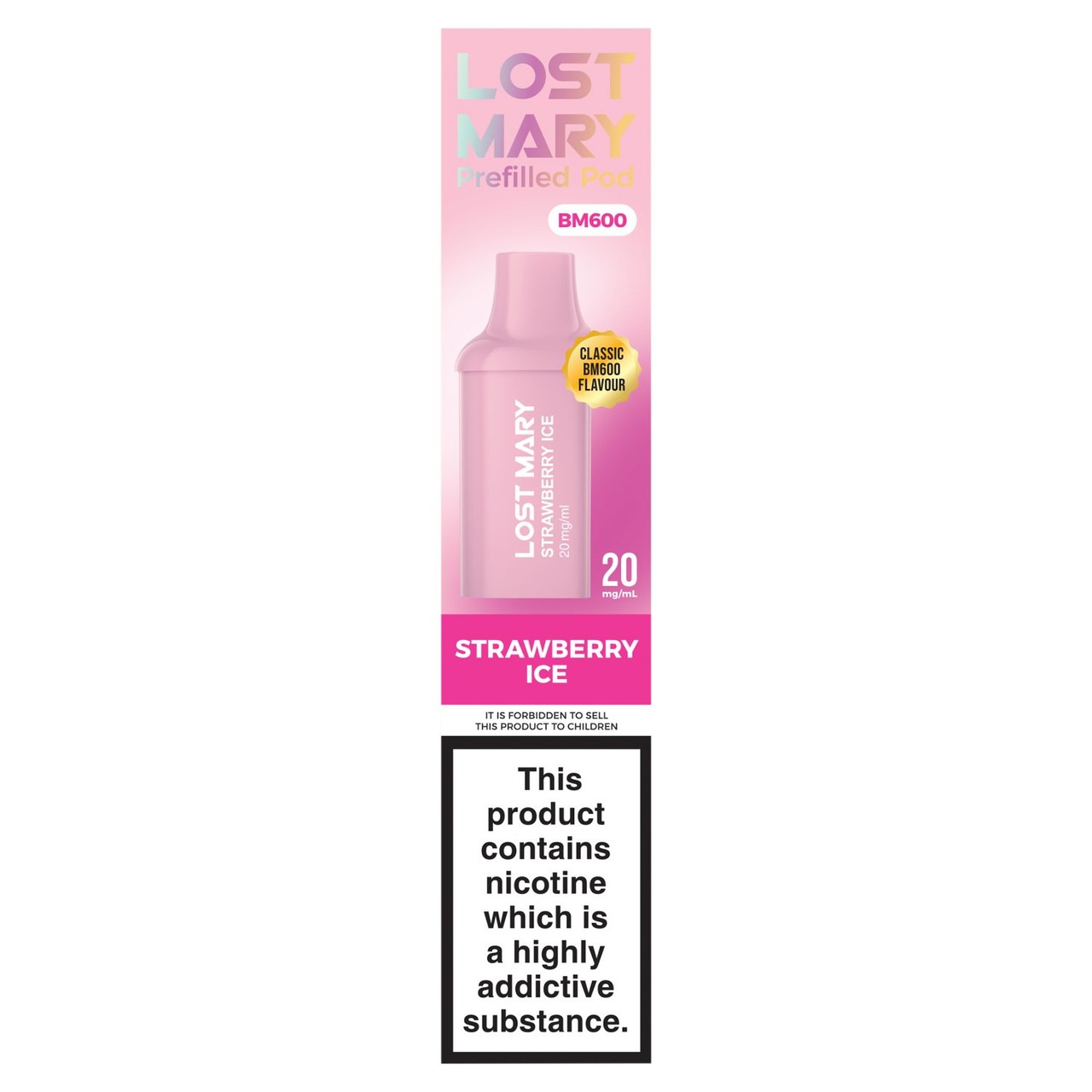 Lost Mary BM600 Prefilled Pod X2 Strawberry Ice