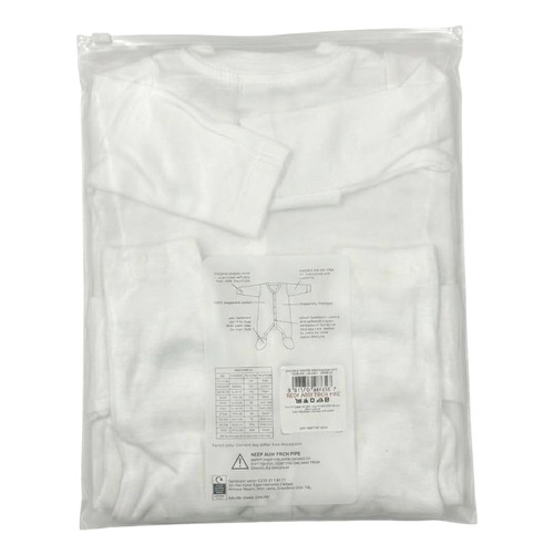 Nutmeg 0-3 Months White Popper Sleepsuits 
