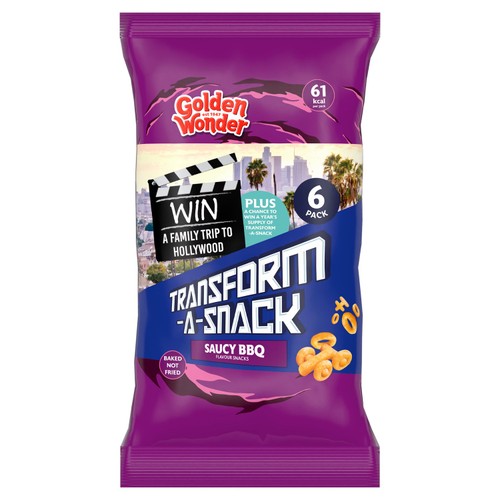 Golden Wonder Transform-a-Snack Saucy BBQ Flavour Snacks 6 x 12g (72g)