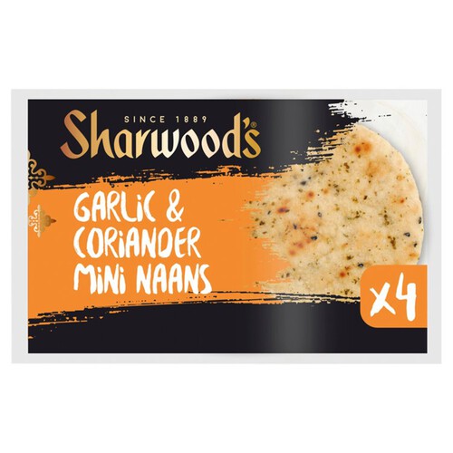 Sharwood's 4 Garlic & Coriander Mini Naans