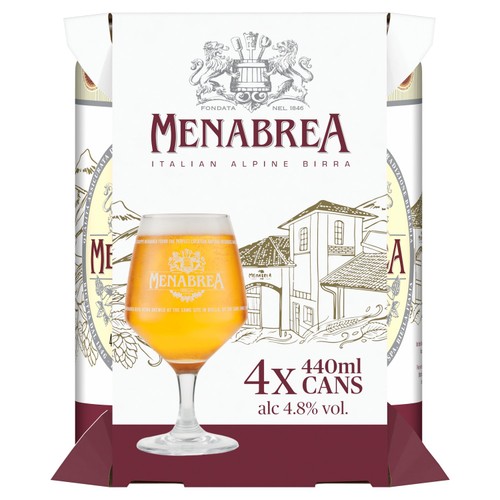 Menabrea Italian Alpine Birra Lager 4x440ml