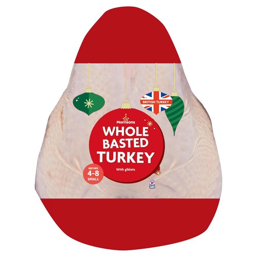 Morrisons Frozen Small Whole Basted Turkey with Giblets 2.6-3.89 Kg