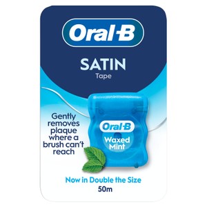 Oral-B Satin Tape waxed Mint Dental Floss 50M