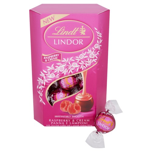 Lindt Lindor Raspberry & Cream 200G
