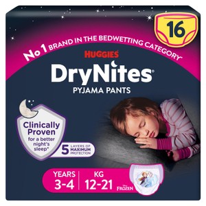 Huggies DryNites Pyjama Pants Girl 3-4yr Disney Frozen 16 Nappy Pants