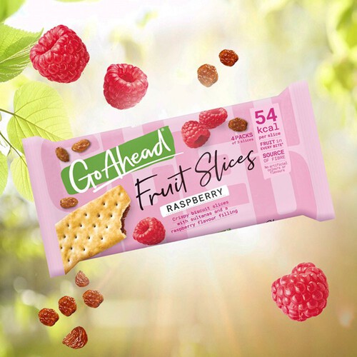 Go Ahead Raspberry Crispy Fruit Slices Snack Bars 4 Pack Multipack 