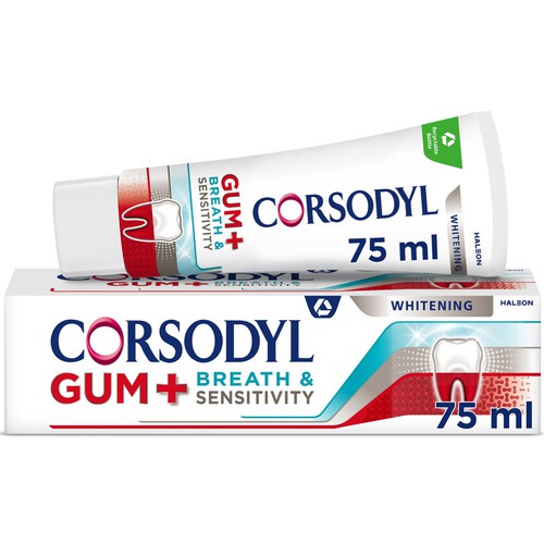 Corsodyl Gum + Breath & Sensitivity Whitening Sensitive Toothpaste