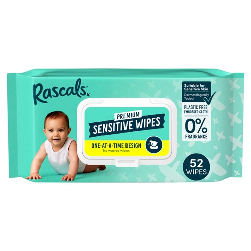 Rascals Sensitive Biodegradable Baby Wipes 