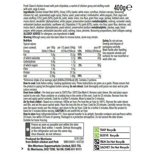Morrisons Ready To Cook Chicken Roast Dinner 400g