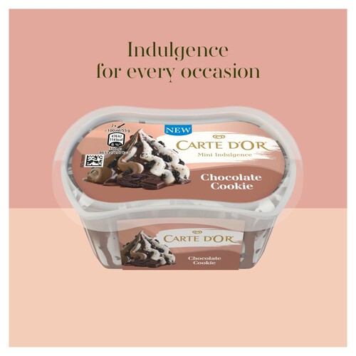 Carte D'Or Chocolate Cookie Mini Indulgence Ice Cream Dessert 