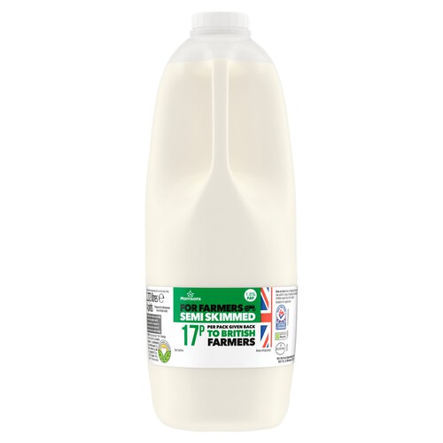 Morrisons For Farmers British Semi Skimmed Milk 4 Pint