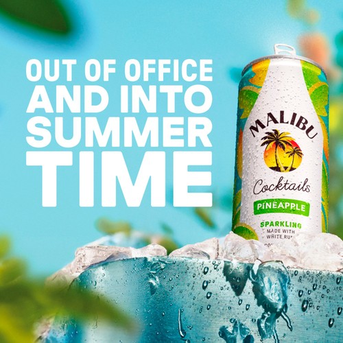 Malibu Coconut Rum & Pineapple Pre-Mixed Cocktail Can   250ml