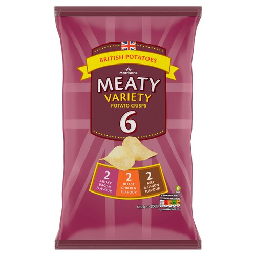 Morrisons Meaty Crisps 6 X 25G