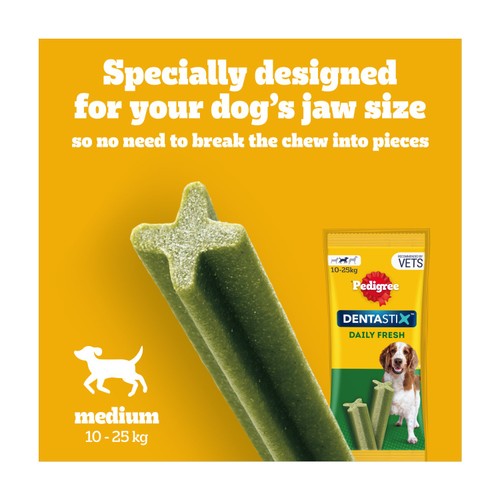 Pedigree Dentastix Fresh Adult Medium Dog Treats 5 x Dental Sticks 