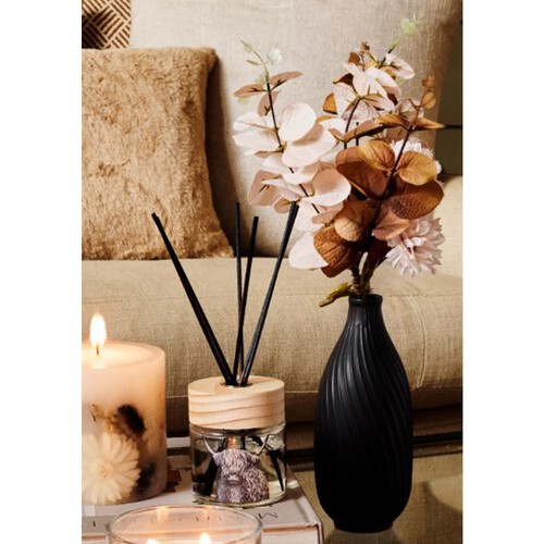 Nutmeg Home Black Vase Faux Floral