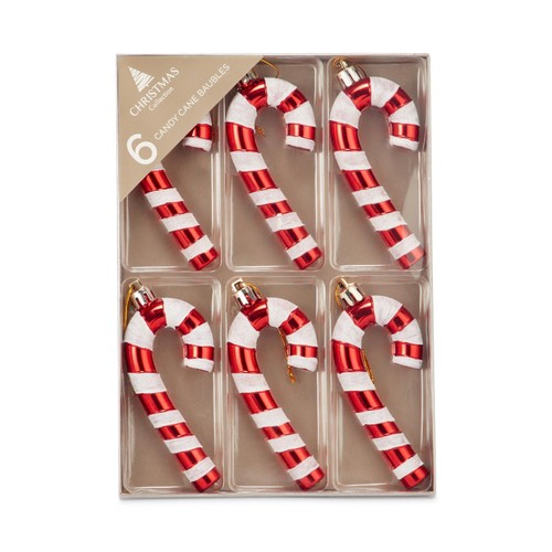 Morrisons Candy Cane Baubles 6 Pack