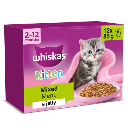 Whiskas Kitten Mixed Menu Wet Cat Food Pouches in Jelly
