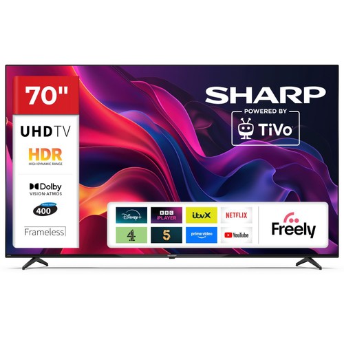 Sharp 4T-C70GK4045KB 70 Inch 4K Ultra HD Tivo TV With Freely