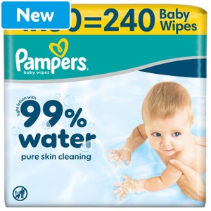 Pampers Water Wipes 4x60pk 240 per pack