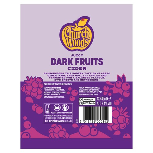 Churchwoods Dark Fruit 4 x 440ml