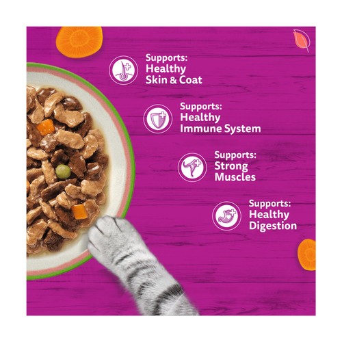 Whiskas 1+ Chef's Choice Mix Adult Wet Cat Food Pouches in Gravy