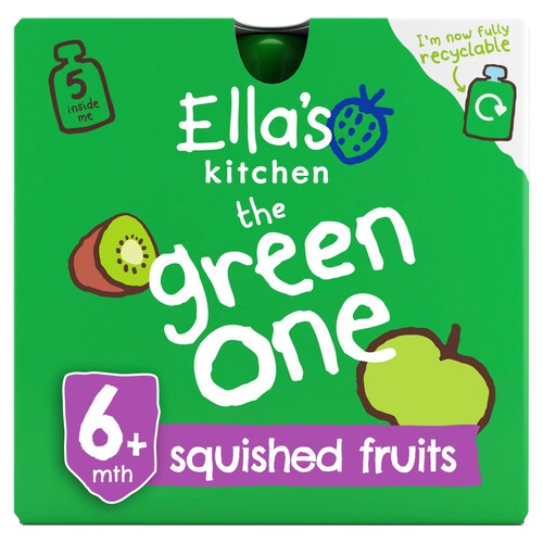 Ella's Kitchen The Green One Smoothie Multipack Baby Food Pouch 6+ Months