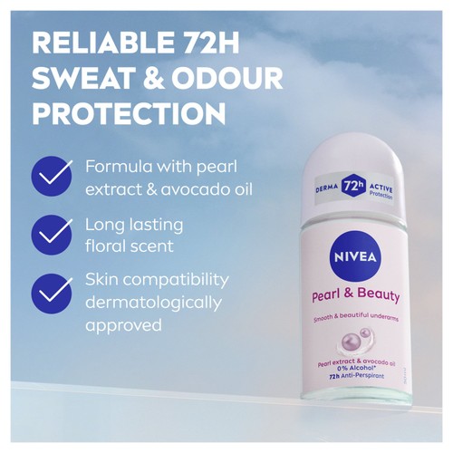 NIVEA Pearl & Beauty 72h Anti-Perspirant Deodorant Roll-On