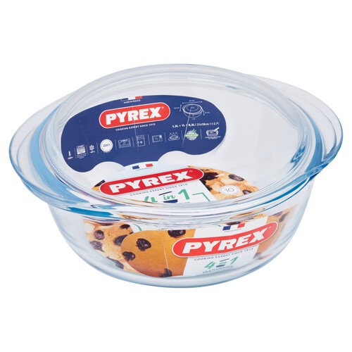 Pyrex Clear Round Casserole Dish 1 Litre