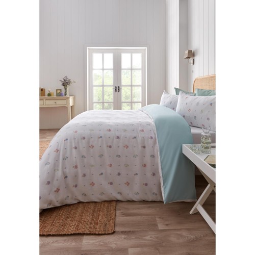 Nutmeg Home Floral Printed Waffle Duvet Set King