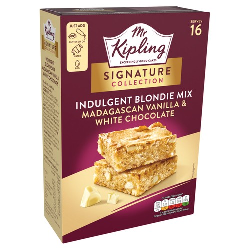 Mr Kipling Signature Baking Vanilla & White Chocolate Blondie Cake Mix 368g
