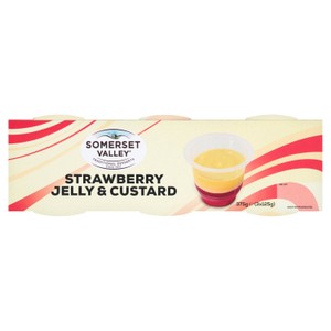 Somerset Valley Strawberry Jelly & Custard 3 x 125g (375g)
