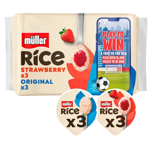Muller Rice Strawberry & Original Low Fat Dessert 6x170g
