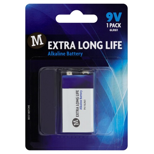 Morrisons Extra Long Life Alkaline Battery 9V