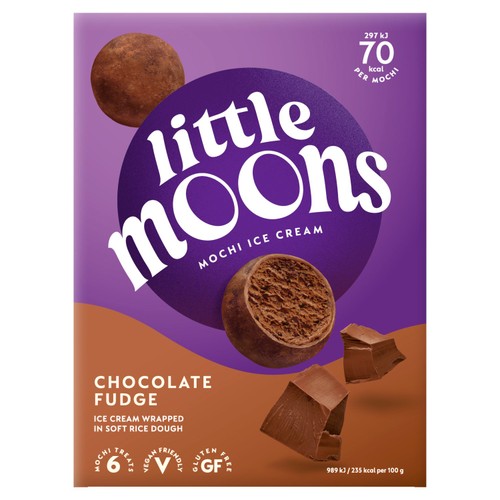 Little Moons Chocolate Fudge Mochi Ice Cream Snack 