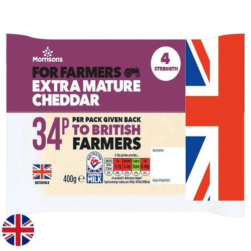 Morrisons For Farmers Extra Mature Cheddar 400g