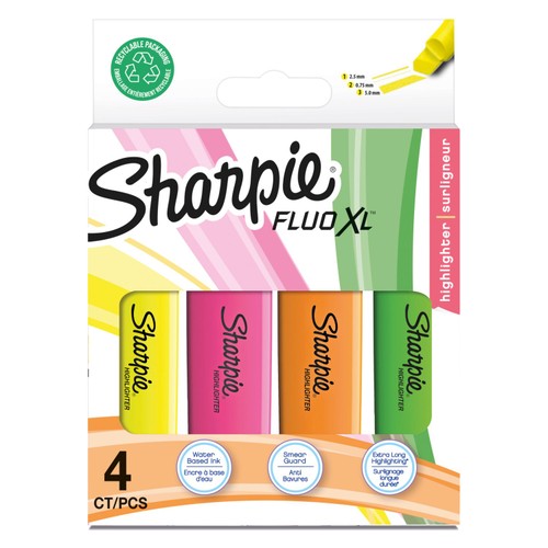Sharpie Fluo XL Highlighters   4 pack