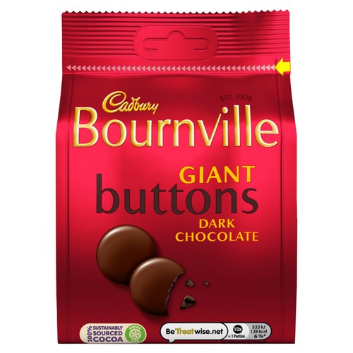 Cadbury Bournville Dark Chocolate Giant Buttons Bag
