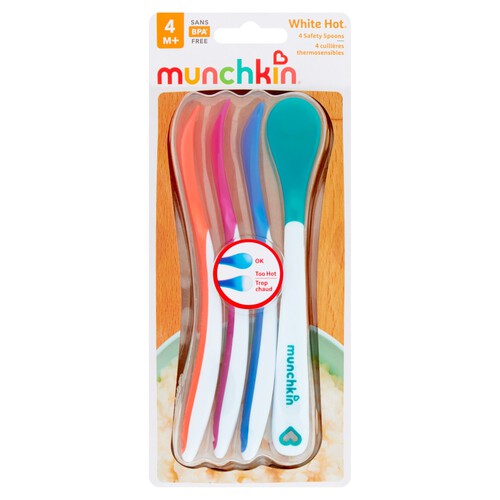 Munchkin White Hot Safety Spoons 4 M+ 