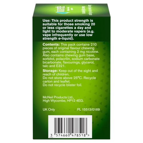 Nicorette Original 2mg  Gum (Stop Smoking Aid)