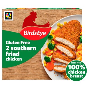 Birds Eye 2 Gluten Free Southern Fried Breaded Chicken Breast Steaks 180g