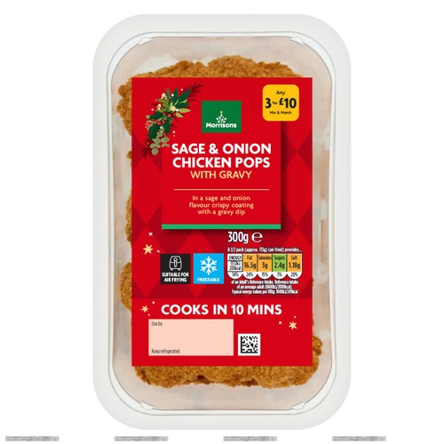 Morrisons Sage & Onion Chicken Pops With Gravy 300g