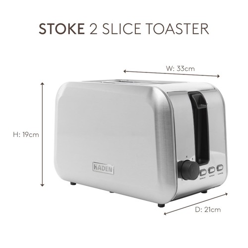 Haden Stoke 2 Slice Stainless Steel Toaster
