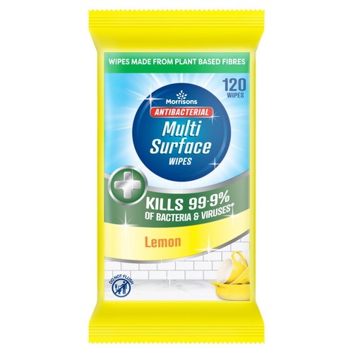 Morrisons Antibacterial Wipes Lemon   120 pack