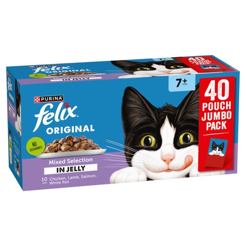 FELIX Original Senior 7+ Mixed Selection in Jelly Wet Cat Food 40x85g