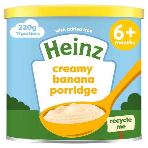 Heinz Creamy Banana Oat Porridge Baby Food 7+ Months 