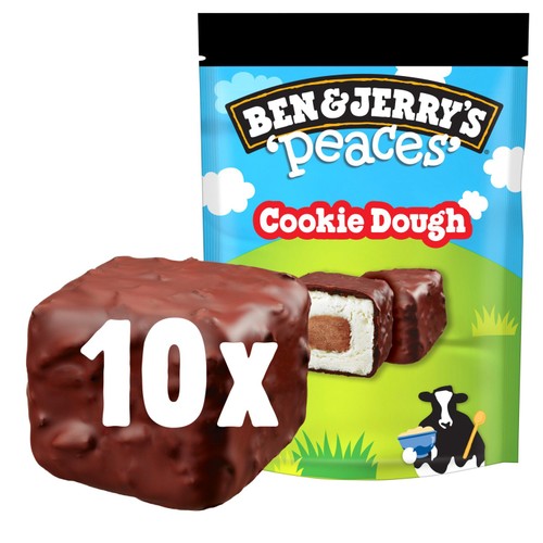 Ben & Jerry's Cookie Dough Peaces Ice Cream Frozen Snack 10 pieces