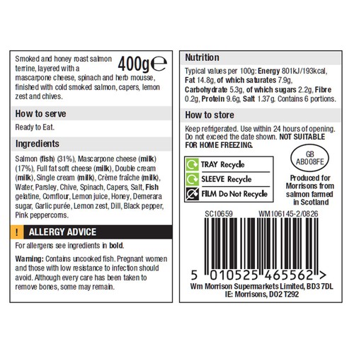 Morrisons The Best Smoked Salmon Layered Terrine 400g