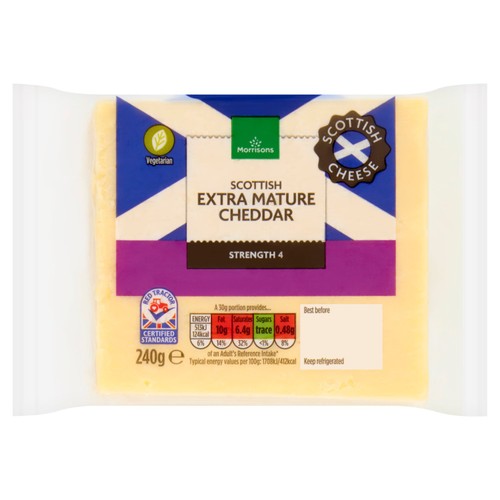 Morrisons Scottish Extra Mature White Cheddar 240g