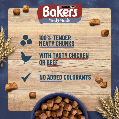 Bakers Meaty Meals Adult Dry Dog Food Chicken